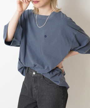 【POLO BCS】別注 ワンポイント刺繍 ピグメント加工 ビッグシルエット半袖Tシャツ