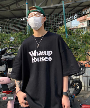 韓国ストリート ビッグシルエット ロゴプリントTシャツ