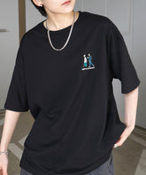 ウォーキングA ワンポイント刺繍ロゴ ビッグシルエット半袖Tシャツ