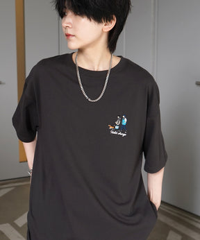 ウォーキングB ワンポイント刺繍ロゴ ビッグシルエット半袖Tシャツ