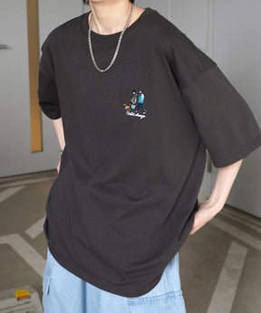 ウォーキングB ワンポイント刺繍ロゴ ビッグシルエット半袖Tシャツ