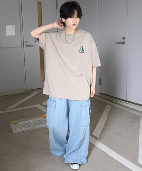 ウォーキングB ワンポイント刺繍ロゴ ビッグシルエット半袖Tシャツ