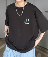 ウォーキングB ワンポイント刺繍ロゴ ビッグシルエット半袖Tシャツ