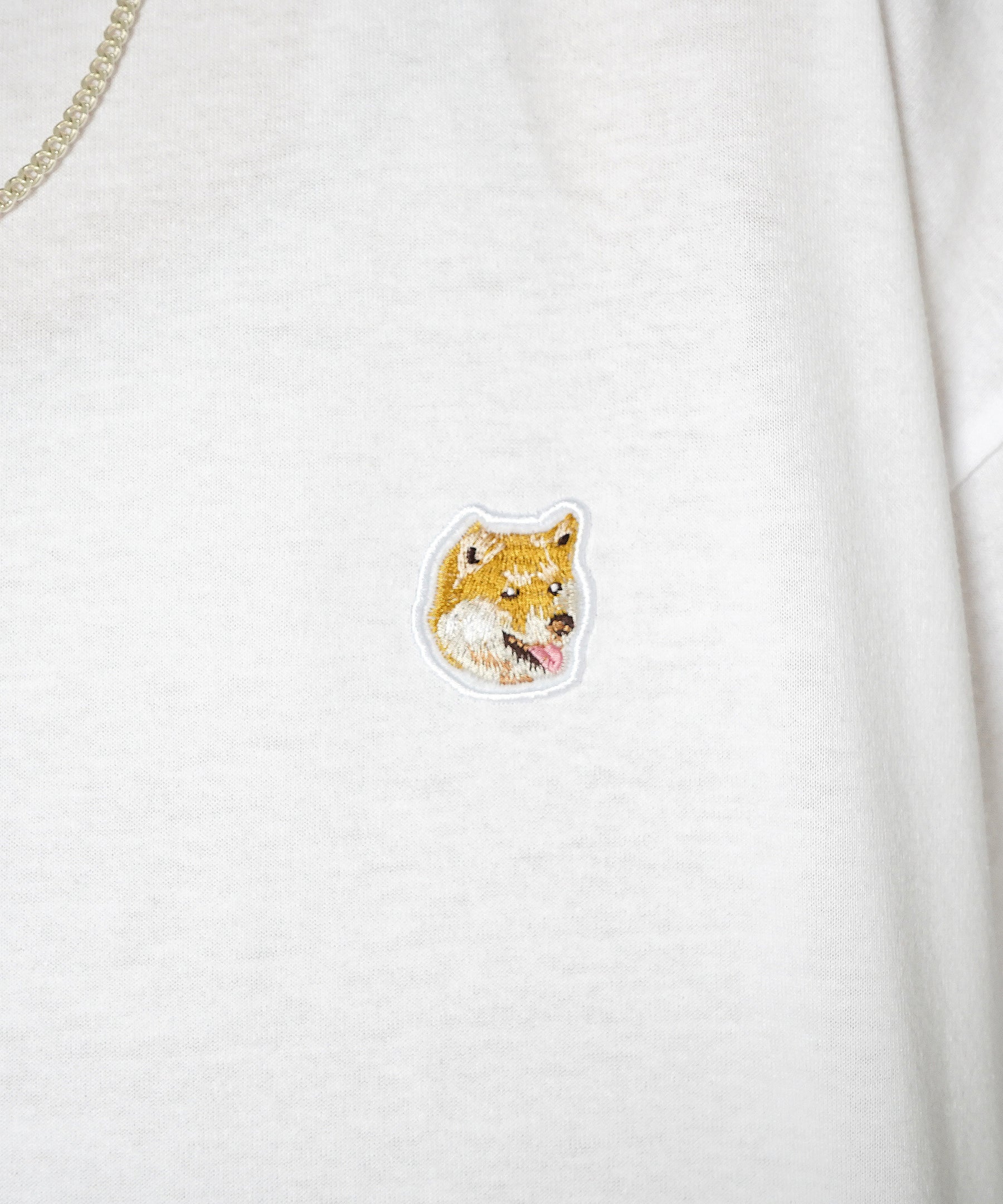 ビッグシルエット いぬ / ねこ 動物ワンポイント刺繍Tシャツ