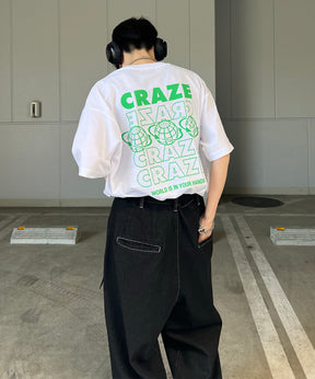 韓国ストリート バックプリントロゴ ビッグシルエット半袖Tシャツ