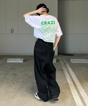 韓国ストリート バックプリントロゴ ビッグシルエット半袖Tシャツ