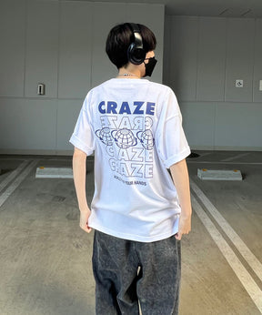 韓国ストリート バックプリントロゴ ビッグシルエット半袖Tシャツ