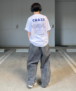 韓国ストリート バックプリントロゴ ビッグシルエット半袖Tシャツ