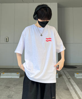 韓国ストリート バックプリントロゴ ビッグシルエット半袖Tシャツ