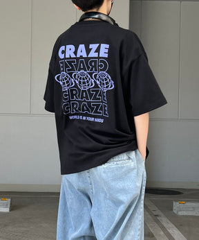 韓国ストリート バックプリントロゴ ビッグシルエット半袖Tシャツ