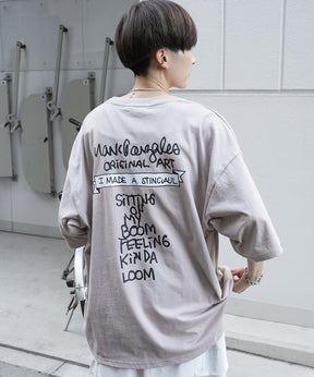 【MARK GONZALES ARTWORK COLLECTION / マーク ゴンザレス】フロント / バックプリント ワンポイント刺繍 モチーフ ビッグシルエットTシャツ