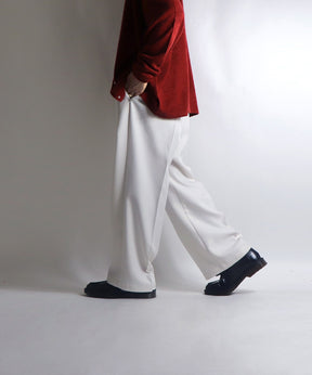 センタープレス タックワイドストレートパンツ