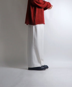 センタープレス タックワイドストレートパンツ