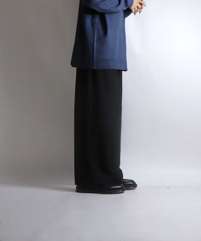 センタープレス タックワイドストレートパンツ