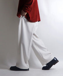 センタープレス タックワイドストレートパンツ