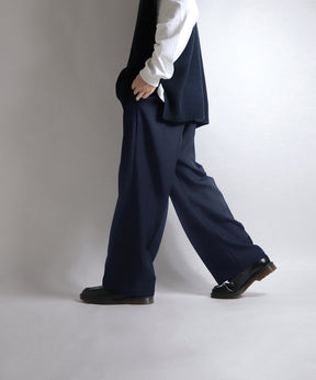 センタープレス タックワイドストレートパンツ