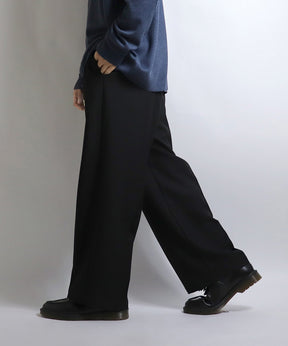 センタープレス タックワイドストレートパンツ