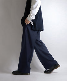センタープレス タックワイドストレートパンツ
