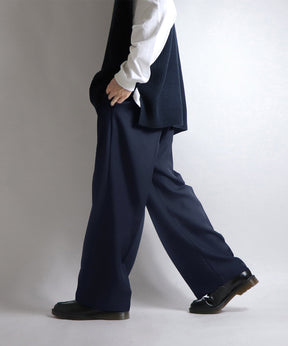センタープレス タックワイドストレートパンツ