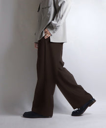 センタープレス タックワイドストレートパンツ