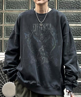 【Disney Villains / ディズニーヴィランズ】EVIL QUEEN / 女王 ビッグシルエット ヴィンテージライク ピグメント加工 レトロプリントスウェットプルオーバー