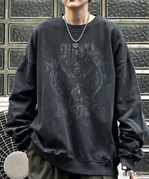 24SS【Disney / ディズニー】VILLAINS / ヴィランズ EVIL QUEEN / 女王 ビッグシルエット ヴィンテージライク ピグメント加工 レトロプリントスウェットプルオーバー