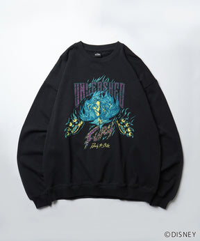 24SS【Disney / ディズニー】VILLAINS / ヴィランズ SCAR / スカ― ビッグシルエット ヴィンテージライク ピグメント加工 レトロプリントスウェットプルオーバー