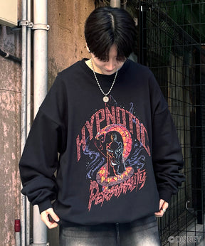 24SS【Disney / ディズニー】VILLAINS / ヴィランズ JAFER / ジャファー ビッグシルエット ヴィンテージライク ピグメント加工 レトロプリントスウェットプルオーバー