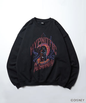 24SS【Disney / ディズニー】VILLAINS / ヴィランズ JAFER / ジャファー ビッグシルエット ヴィンテージライク ピグメント加工 レトロプリントスウェットプルオーバー
