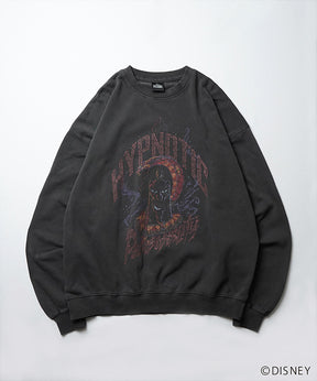 24SS【Disney / ディズニー】VILLAINS / ヴィランズ JAFER / ジャファー ビッグシルエット ヴィンテージライク ピグメント加工 レトロプリントスウェットプルオーバー