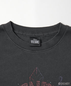 24SS【Disney / ディズニー】VILLAINS / ヴィランズ JAFER / ジャファー ビッグシルエット ヴィンテージライク ピグメント加工 レトロプリントスウェットプルオーバー
