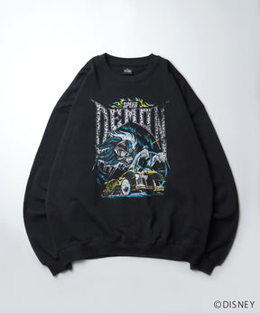 24SS【Disney / ディズニー】VILLAINS / ヴィランズ CRUELLA / クルエラ ビッグシルエット ヴィンテージライク ピグメント加工 レトロプリントスウェットプルオーバー
