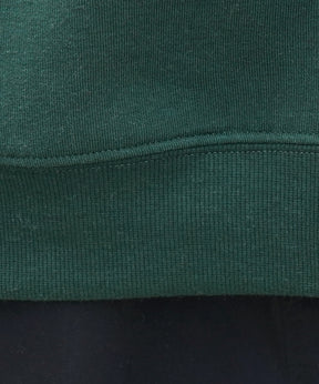 ウォーキング刺繡A ワンポイント刺繍ロゴ ビッグシルエット 裏起毛プルオーバーハーフジップスウェット