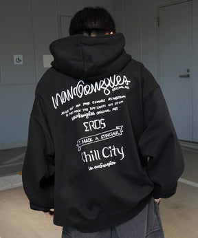 【MARK GONZALES ARTWORK COLLECTION / マーク ゴンザレス】別注 ビッグシルエット イラストバックプリント プルオーバーパーカー