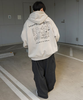 【MARK GONZALES ARTWORK COLLECTION / マーク ゴンザレス】別注 ビッグシルエット イラストバックプリント プルオーバーパーカー