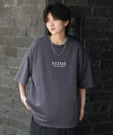 25SS ナチュラルドレープ とろみ肌感 ワンポイント刺繍 ビッグシルエット半袖Tシャツ