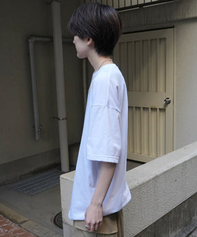 24SS 新柄 ヒゲオジサンB ワンポイント刺繍ロゴ ビッグシルエット半袖Tシャツ