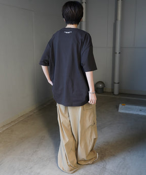 24SS 新柄 ヒゲオジサンB ワンポイント刺繍ロゴ ビッグシルエット半袖Tシャツ