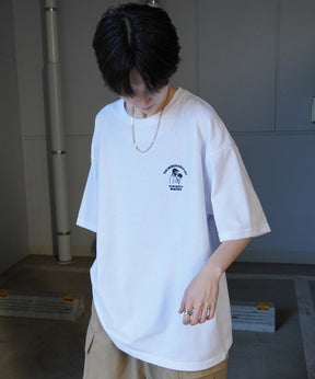 24SS 新柄 ヒゲオジサンC ワンポイント刺繍ロゴ ビッグシルエット半袖Tシャツ