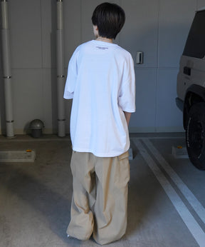 24SS 新柄 ヒゲオジサンC ワンポイント刺繍ロゴ ビッグシルエット半袖Tシャツ
