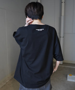 24SS 新柄 ヒゲオジサンC ワンポイント刺繍ロゴ ビッグシルエット半袖Tシャツ