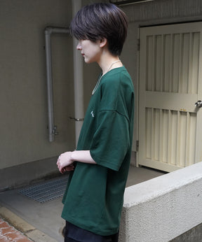 24SS 新柄 ヒゲオジサンC ワンポイント刺繍ロゴ ビッグシルエット半袖Tシャツ