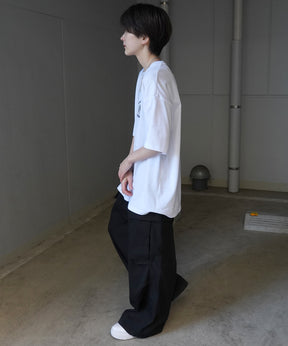 24SS 新柄 ウォーキングC ワンポイント刺繍ロゴ ビッグシルエット半袖Tシャツ