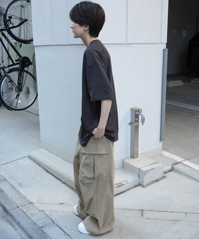 24SS 新柄 ウォーキングC ワンポイント刺繍ロゴ ビッグシルエット半袖Tシャツ