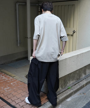24SS 新柄 ウォーキングC ワンポイント刺繍ロゴ ビッグシルエット半袖Tシャツ