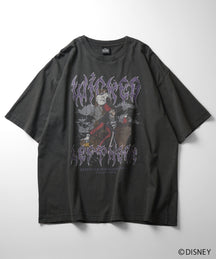 【Disney Villains / ディズニーヴィランズ】CAPTAIN FOOK / フック船長 ヴィンテージライク ピグメント加工 ビッグシルエット 半袖プリントTシャツ