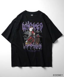 【Disney Villains / ディズニーヴィランズ】CAPTAIN FOOK / フック船長 ヴィンテージライク ピグメント加工 ビッグシルエット 半袖プリントTシャツ