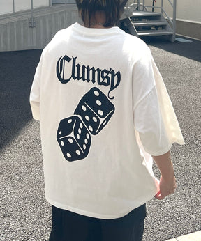 25SS 8ボール / ダイス / クラウン バックプリント ワンポイント ビッグシルエットTシャツ