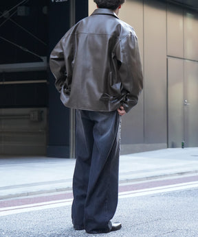 25AW ヴィンテージメイク ダメージ加工 ケミカルウォッシュ加工 ワイドストレートデニムパンツ