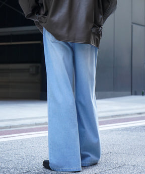 25AW ヴィンテージメイク ダメージ加工 ケミカルウォッシュ加工 ワイドストレートデニムパンツ